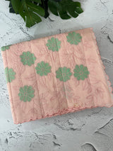 Mul chanderi applique work saree MSH178