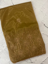 Glass tissue organza saree with embroidery MSF121 (3) Metallic Bronze