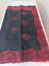 NetKota Applique work saree  MSH110- Black & Red
