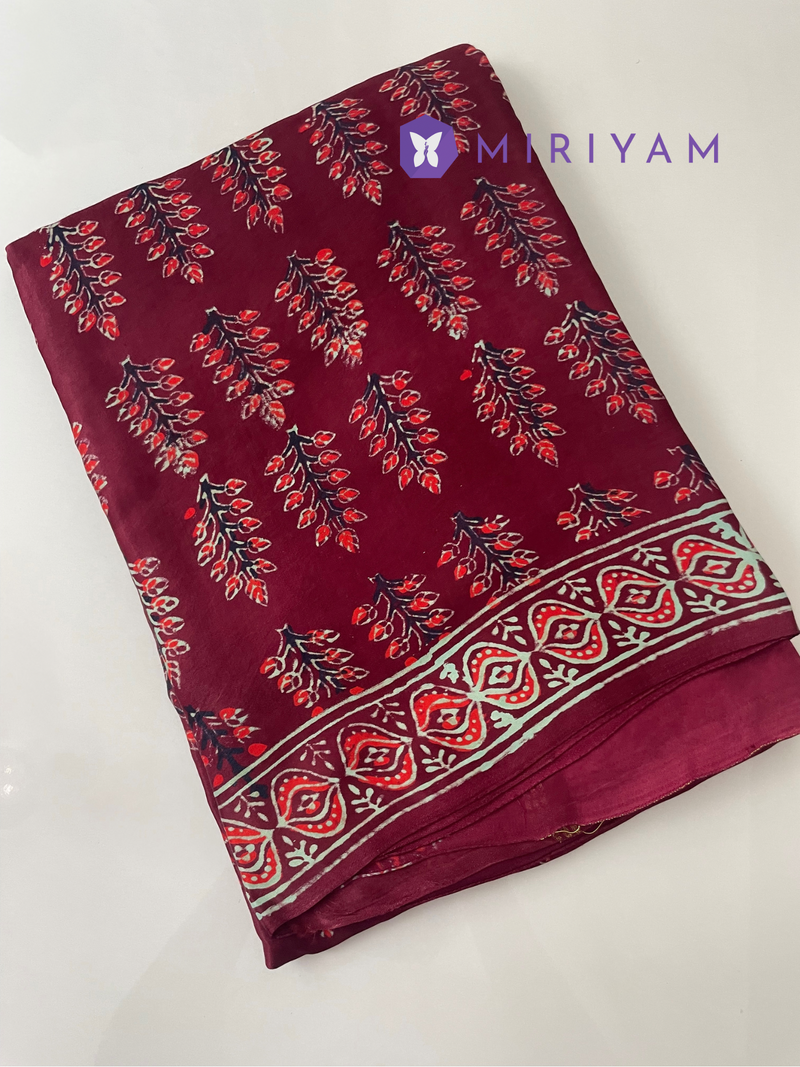 Pure Modal Silk Saree with zari pallu- MAMS508