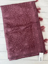 Cutwork satin mix Blended tussar saree with thread work MTS9078 - FadedWine