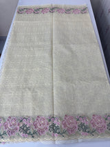 Phulkari NetKota embroidery saree - MSH107 Offwhite to PinkLavender