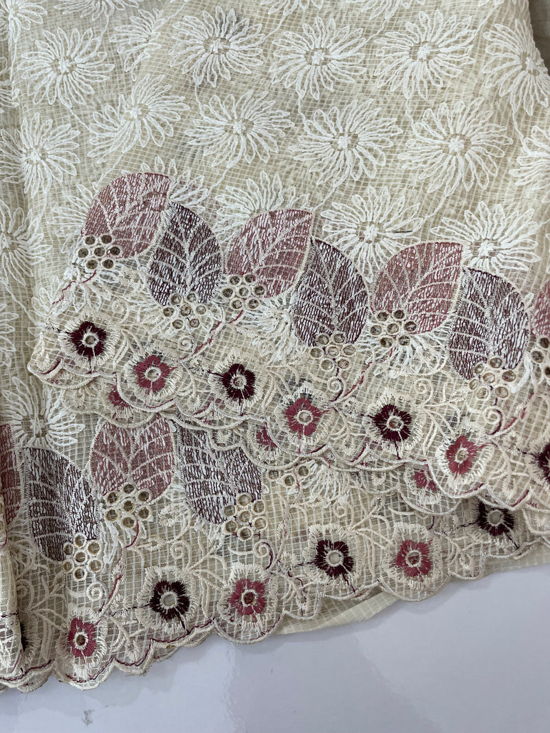 Cutwork Phulkari NetKota embroidery saree - MSH987