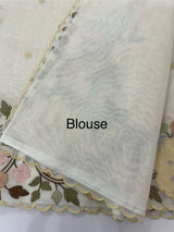 Chanderi cotton saree with embroidery borders - MSH4545 White