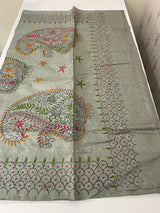 Kanta Handstitched Blended tussar silk saree MS15831