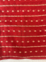 Mul chanderi saree with zari buttas-  MSH305 Red