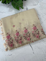 Soft crush chiffon saree with embroidery MCH390