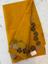 Soft organza saree with turkish applique borders- MCW735