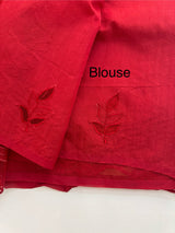 NetKota Applique work saree  MSH110- Red