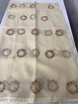 Crush chiffon saree with embroidery MCH345 Beige