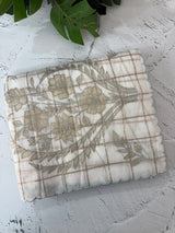 Check Mul chanderi saree with applique work MSH164- White to PowderBlue