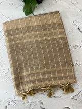 Blended soft tussar silk saree MS1587 - Taupe