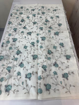 White Supernet saree with embroidery MSH153