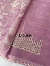 Semi organza saree with thread work - MSH910
