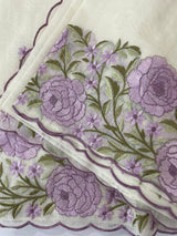 Mul chanderi embriodery saree with scalloped borders MSH176