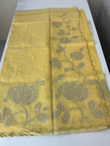 NetKota saree with tissue applique work MS15145 - PastelYellow