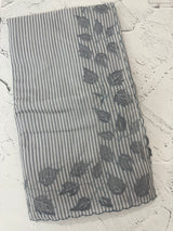 Striped Mul chanderi saree with net applique borders MSH987