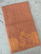 Moonga checks Applique work saree  MSM876