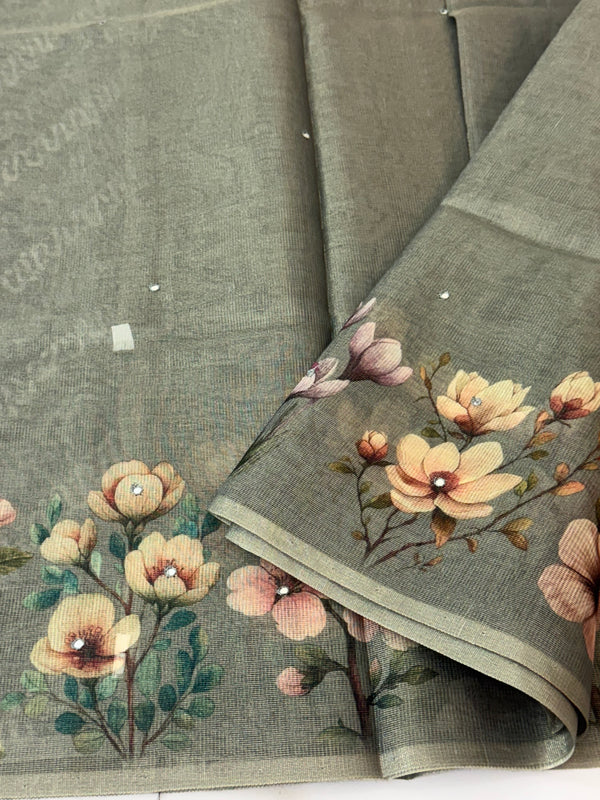 Tissue Silk Saree with digital prints SSKW94