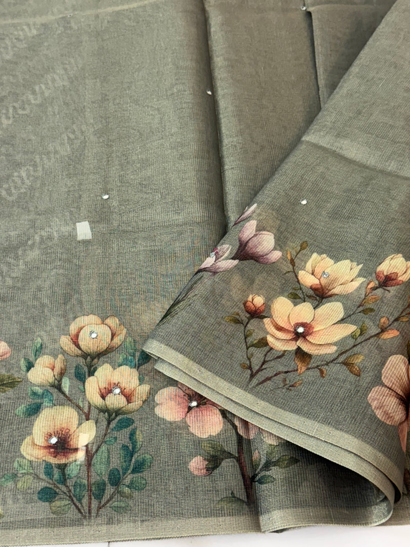 Tissue Silk Saree with digital prints SSKW94
