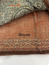 Soft kota silk saree with french knots and kanta embroidery MS16538