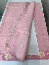 Soft Tissue kota embroidery saree MSK4660 Pink