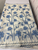 Mul chanderi applique work saree MSH170