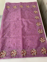Organza saree with embroidery borders- MS7891