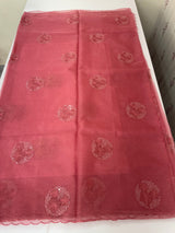 Organza saree with embroidery - MSH375 DarkPink