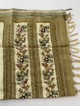 Tissue linen saree with kanta embriodery saree MS88650