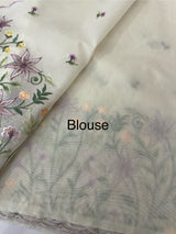 Mul chanderi embriodery saree with scalloped borders MSH176