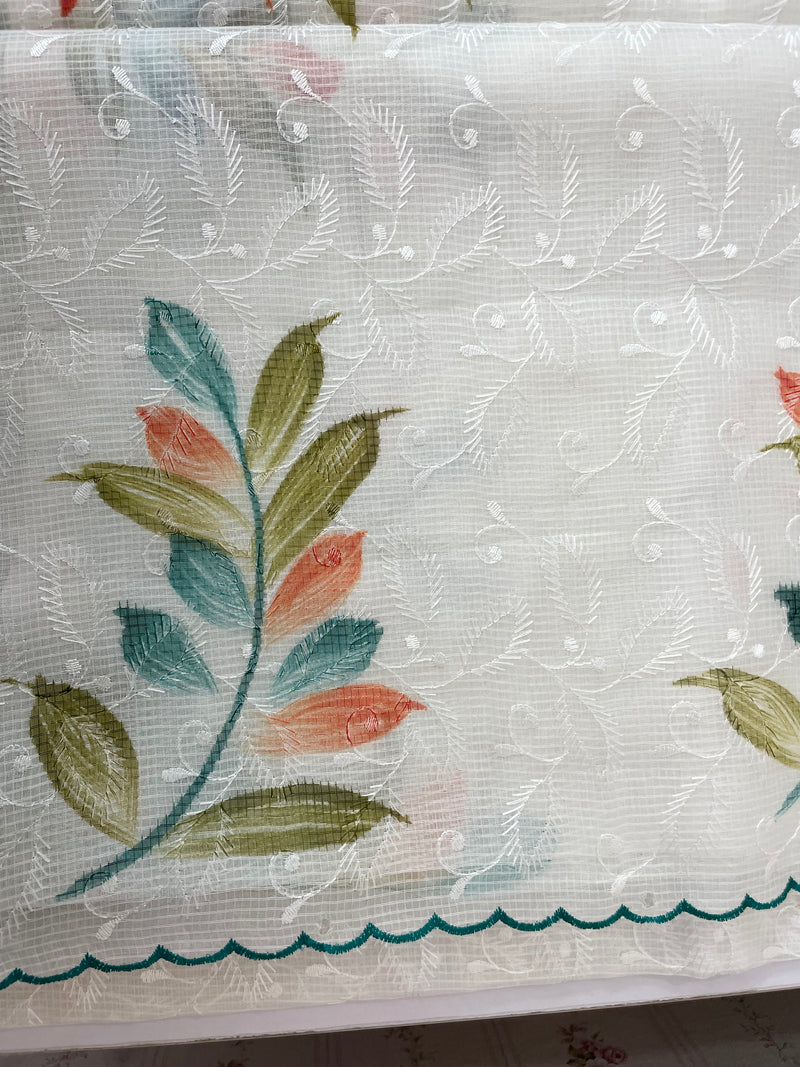 NetkKota saree with handpainting and embroidery MS7833