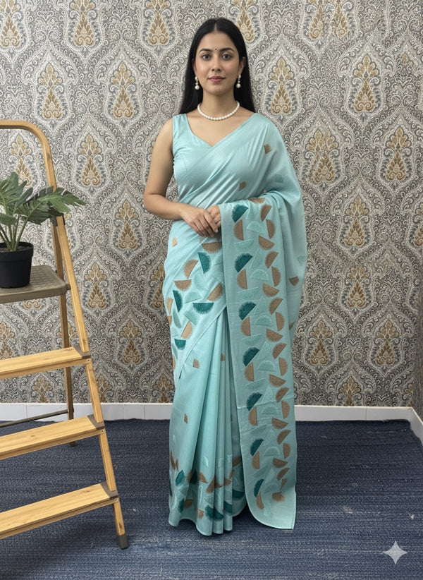 Semi silk saree MS67449 - Blue