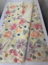 Viscose organza saree with thread work - MSH296 Ivory