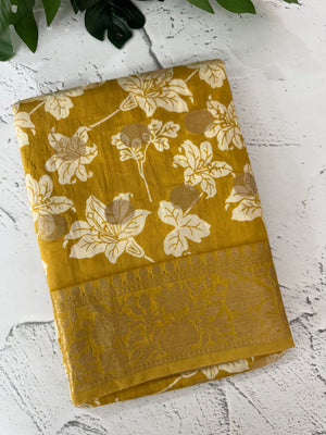 Soft Semi Chanderi saree with banarasi buttas MS9876