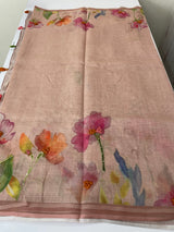 Handworked Tissue linen saree MS88651