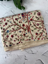 Blended tussar silk saree with hand kanta work - MS14855