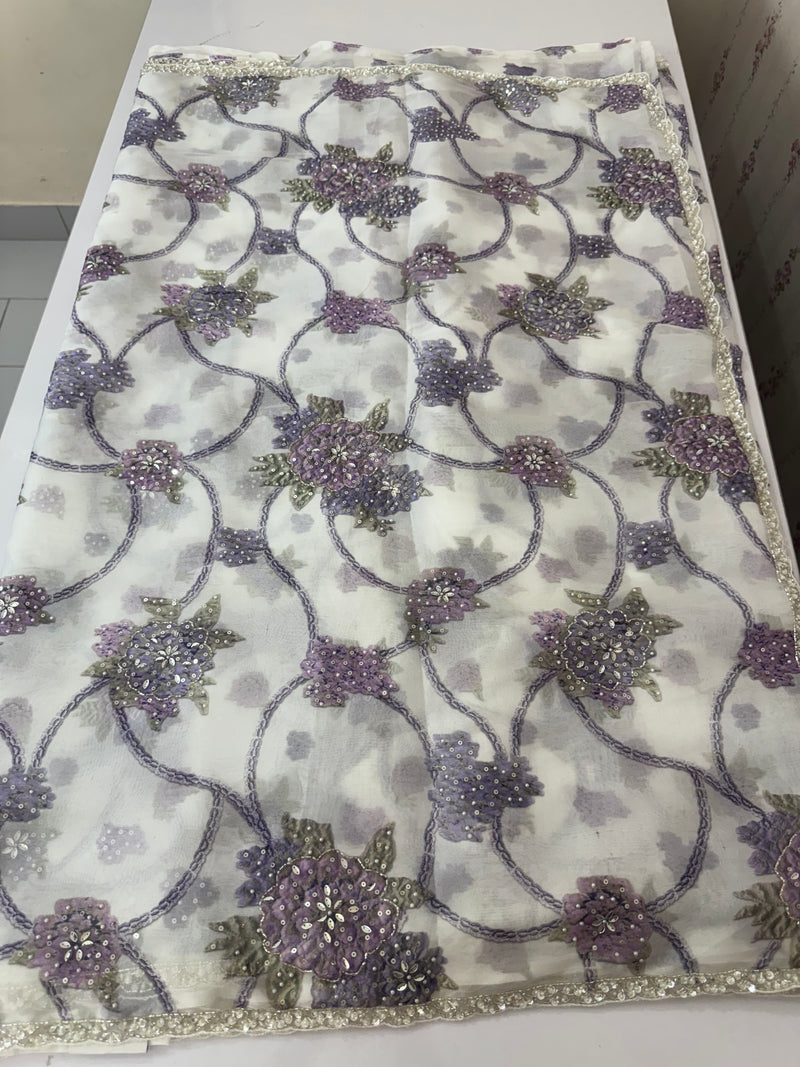 Handworked chiffon Organza saree MCS4534