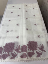 Tissue mix soft silk saree with applique work MTSS5432