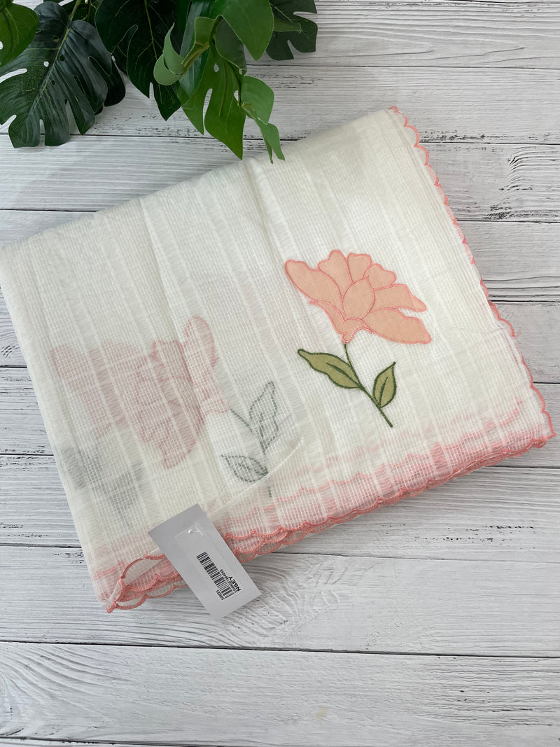 Kota silk cotton saree with applique work MS81789