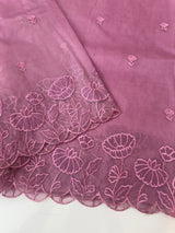 Viscose Organza saree with applique work-MSH103 OnionPink