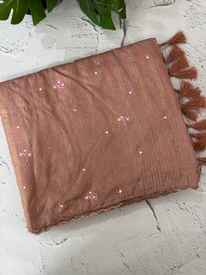 Fancy Chanderi silk saree with blouse MFC217