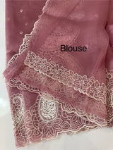 Viscose Organza saree with embriodery-MS14414