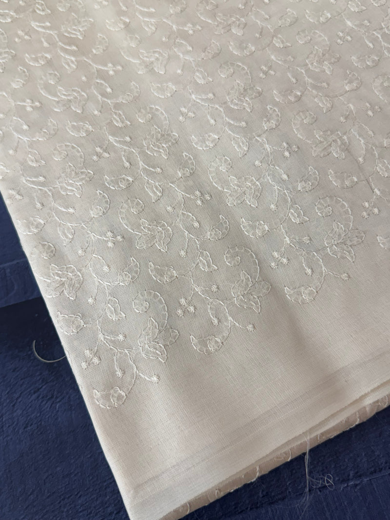 Pure desi tussar silk saree with embroidery- MTSS659 Cream