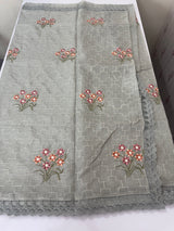 Silky kota embroidery saree MSK4359 Grey