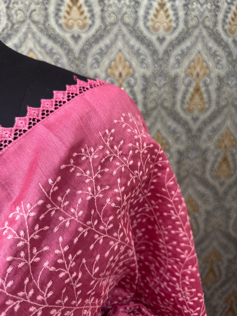 Art silk saree with embroidery SVPSMC Pink