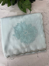 Soft crush Organza saree with beads work MBS679 PastelBlue