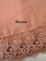 Soft crushed chanderi crepe silk saree with lace borders MLS466