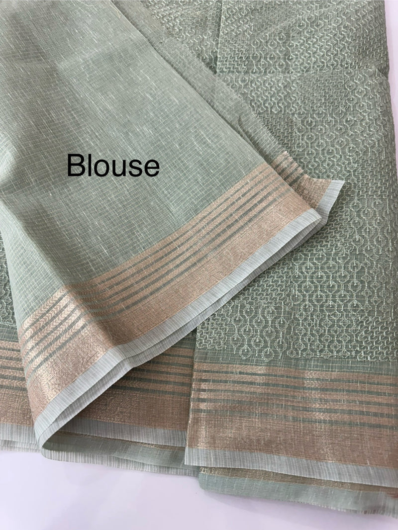 NetKota thread work saree MS2287- DuskyGreen