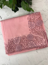 Cutwork Moonga checks saree MSH202 - Pink(2)